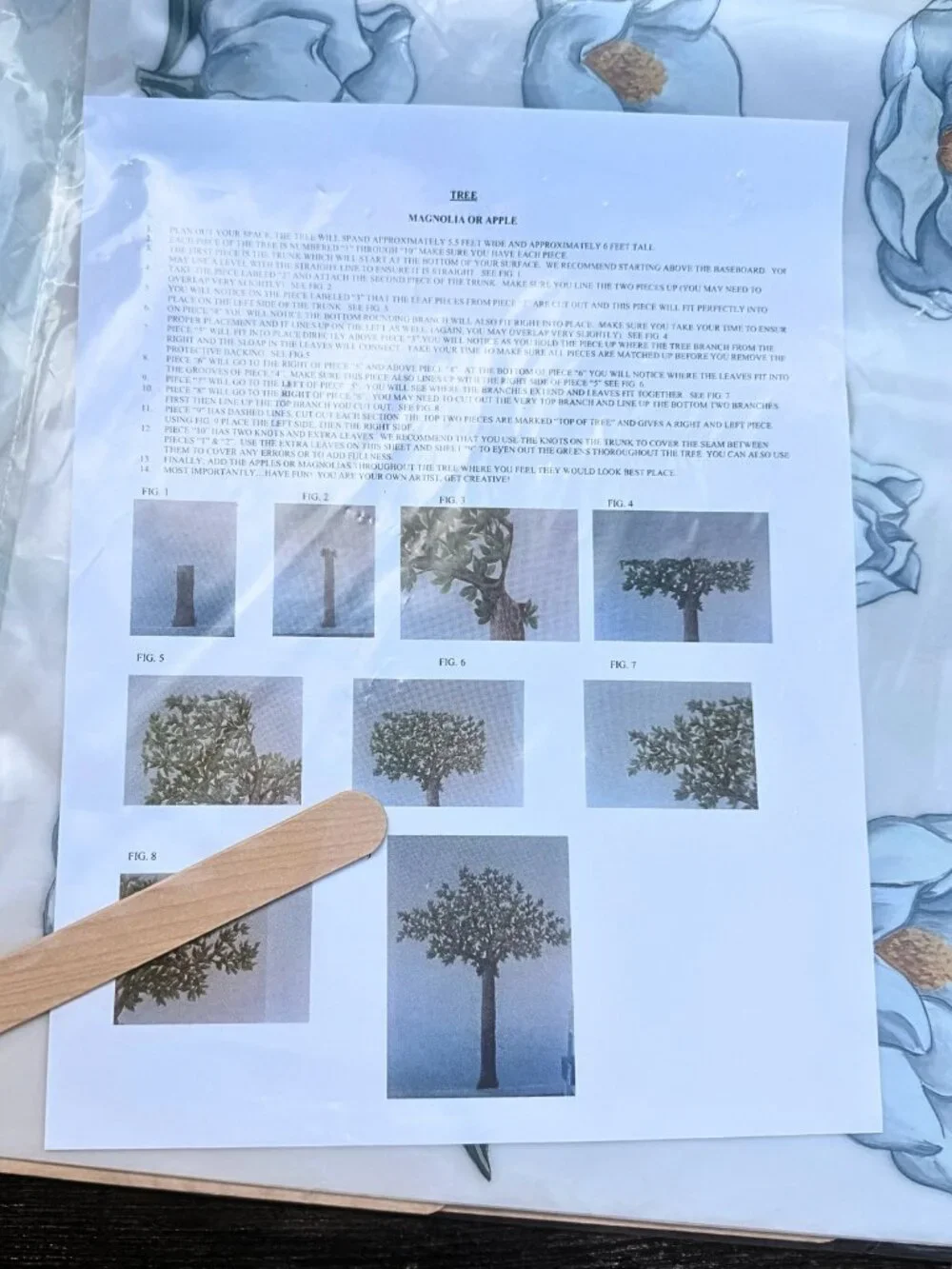 Vintage Tatouage Transfer Rub Designs Carolyn Yovan Apple Magnolia Tree 6 Feet